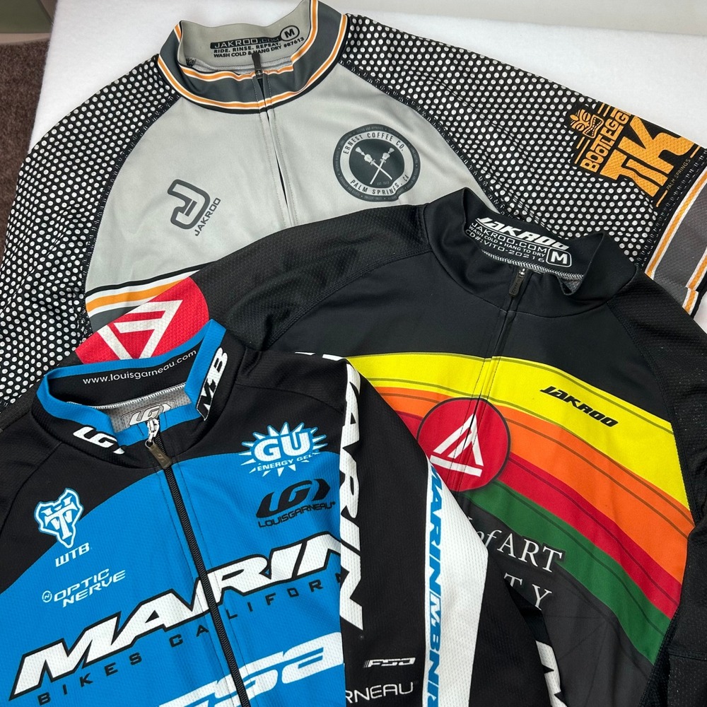 Men's M Cycling Jersey Bundle (3) Jackroo & Louis Garneau Bike Full‎ Front Zip
